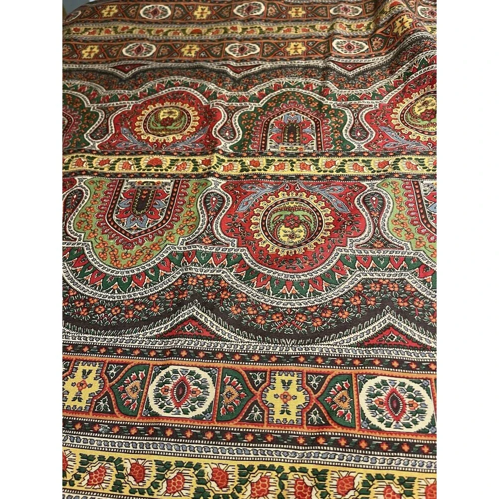 Pottery Barn Linen Blend Paisley Persian Inspired 50x50” Square Tablecloth